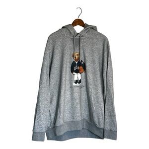 Ralph Lauren Polo Bear Gray Hoodie with Basketball design